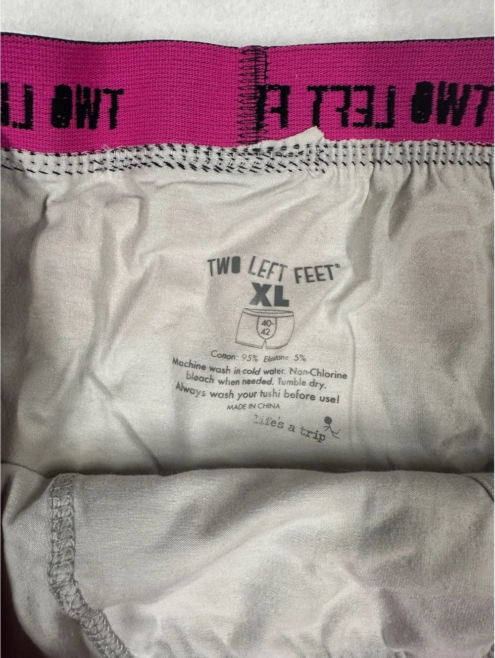Two Left Feet Men's Trunks XL Blend Boxer Briefs with Nice Buns Print